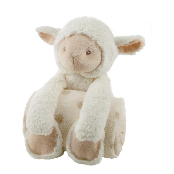 Pluszowa owieczka z kocykiem, 75x100 cm