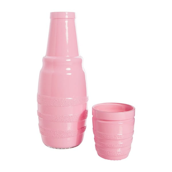 Różowa butelka na wodę z kubkiem Mezzo