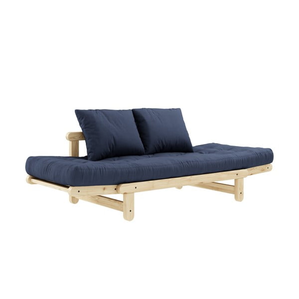 Sofa rozkładana z ciemnoniebieskim pokryciem Karup Design Beat Natural/Navy-image-4