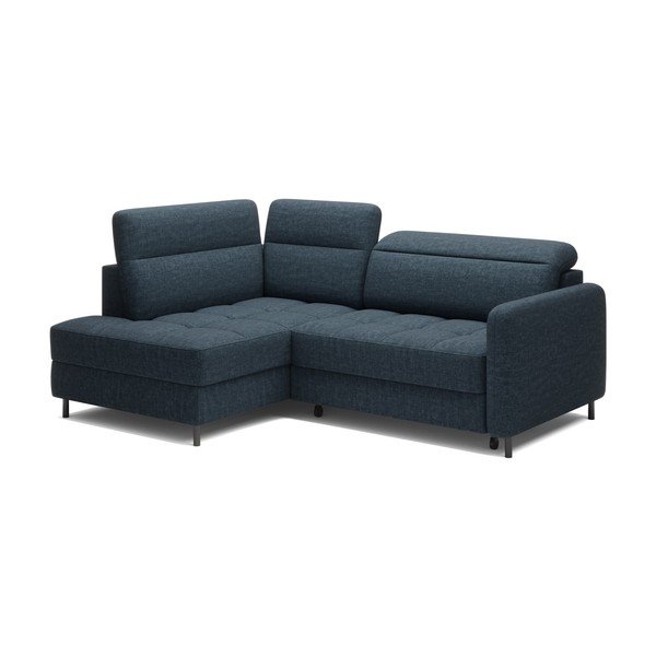 Niebieski aksamitny rozkładany/ze schowkiem narożnik (lewostronny/w kształcie litery L) Barea – ELTAP-image-2