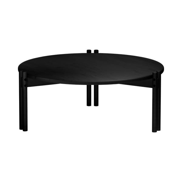 Czarny okrągły stolik z litego drewna sosnowego ø 80 cm Sticks – Karup Design