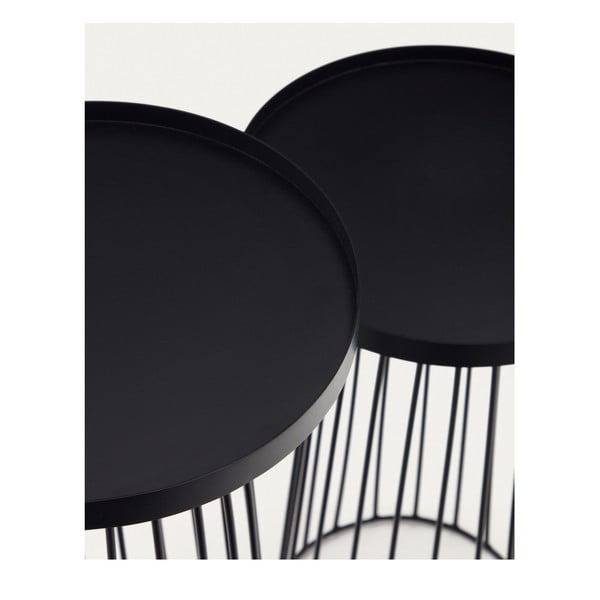 Metalowe okrągłe stoliki zestaw 2 szt. Dilva – Kave Home-image-2