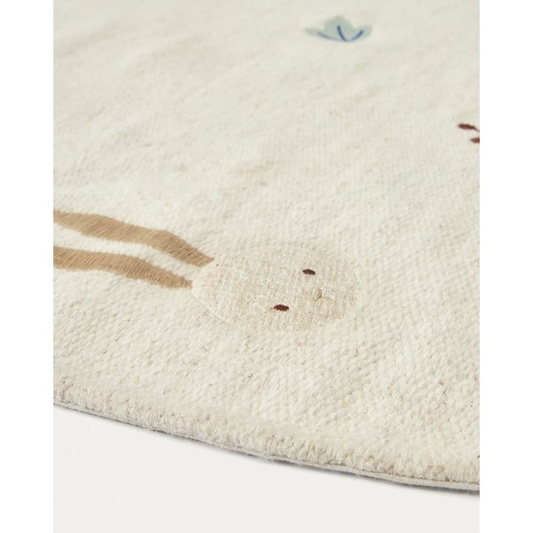 Kremowy wełniany dywan dziecięcy ø 120 cm Yanil – Kave Home-image-3