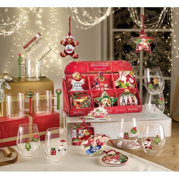 Szklane kubki zestaw 2 szt. ze świątecznym motywem 450 ml Long Live Xmas – Brandani-image-1