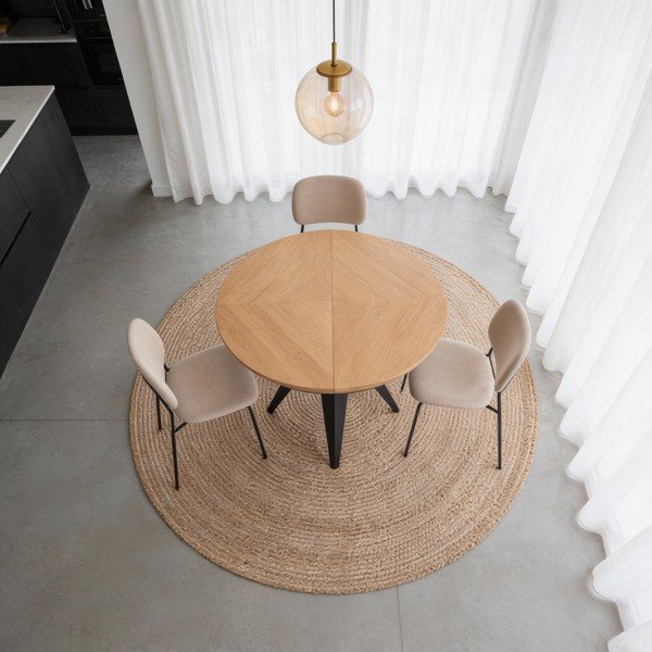 Okrągły rozkładany stół z dodatkowym blatem z blatem w dekorze dębu ø 120 cm Magnus – Windsor & Co Sofas-image-3