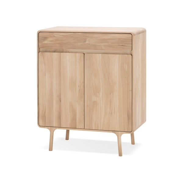 Komoda z litego drewna dębowego z szufladą Gazzda Fawn-image-2