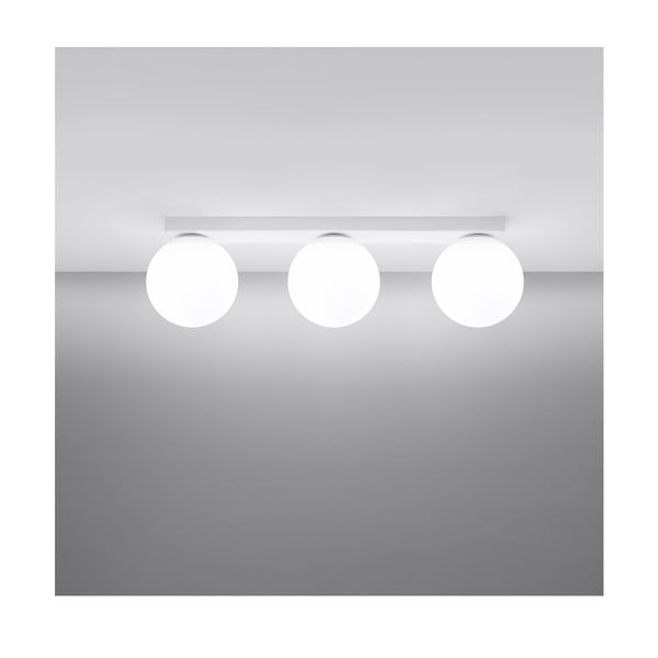 Biała lampa sufitowa ze szklanym kloszem ø 12 cm Umerta – Sollux-image-2