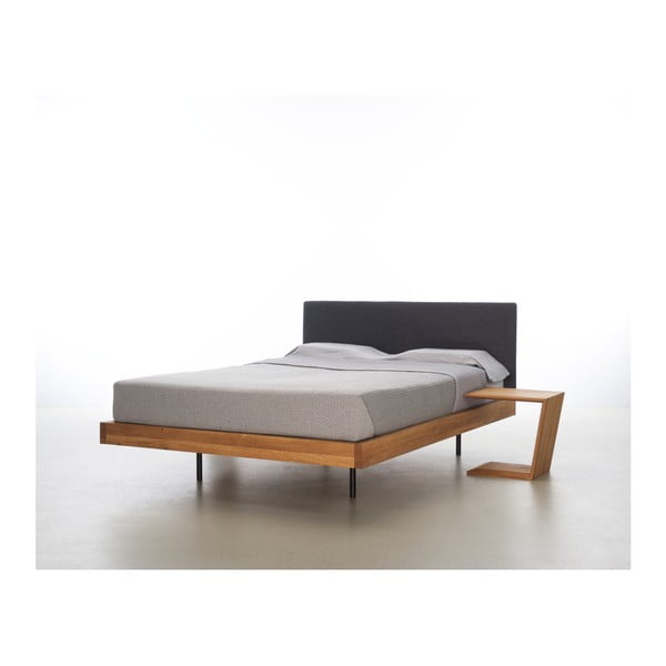 Łóżko z drewna dębowego pokrytego olejem Mazzivo Smooth, 140x200 cm