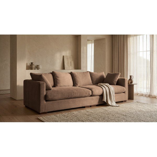 Jasnobrązowa sztruksowa sofa 266 cm Comfy – Scandic-image-1