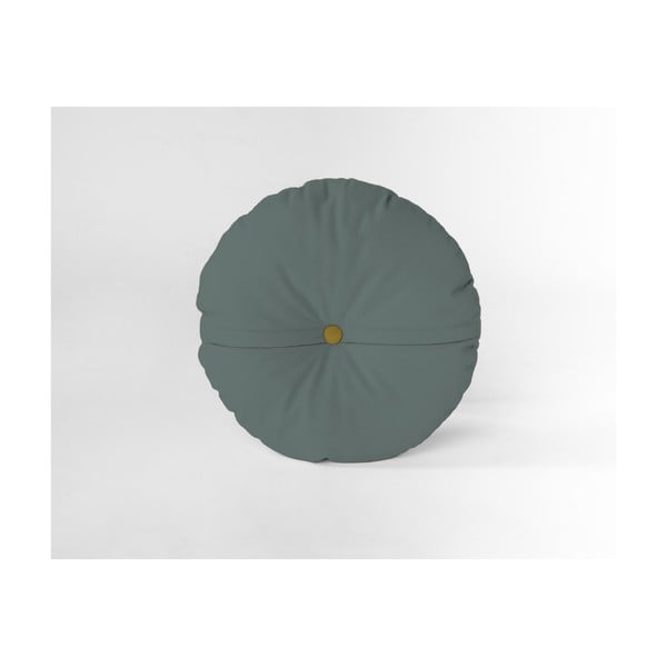 Okrągła poduszka dekoracyjna z aksamitnym obiciem Velvet Atelier Turquoise, ⌀ 35 cm-image-1