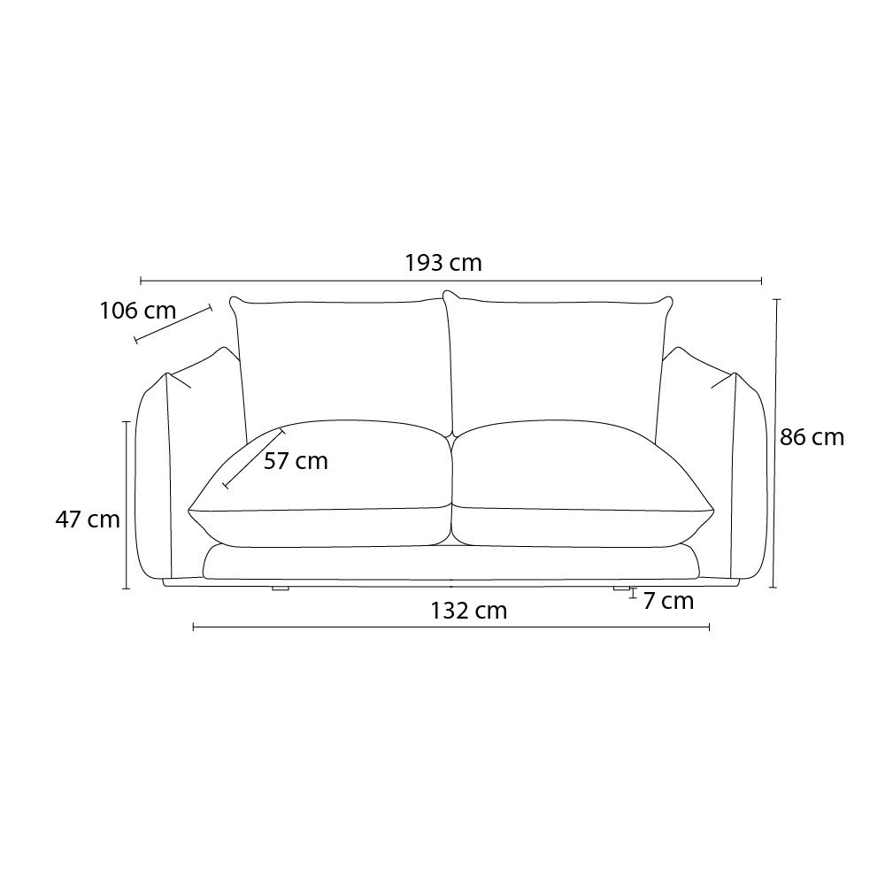 Niebieska sofa 193 cm Ernest – Bobochic Paris (zdjęcie 8)