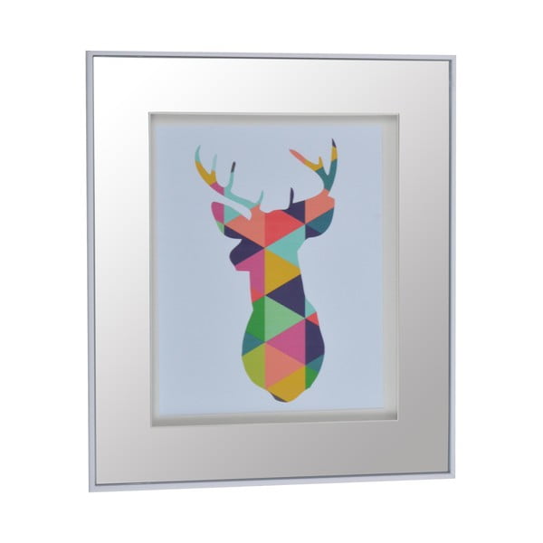 Lustro z kolorowym motywem Reindeer, 30x35 cm