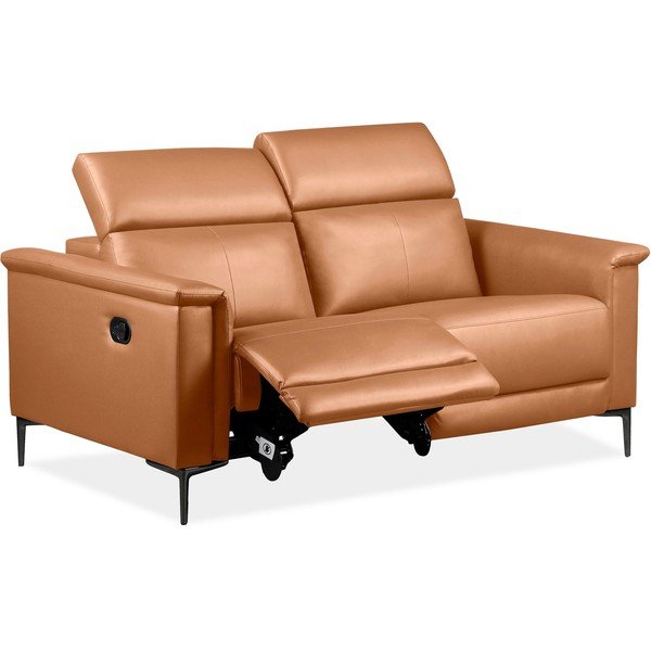 Brązowa sofa z imitacji skóry 160 cm Lund – Støraa-image-1