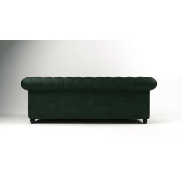 Ciemnozielona aksamitna sofa 230 cm Cambridge – Ropez-image-2