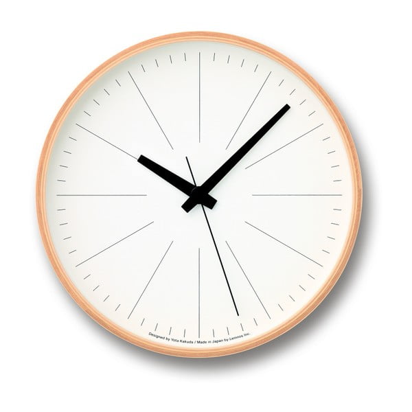 Zegar w brązowej ramie Lemnos Clock Line, ⌀ 30,5 cm