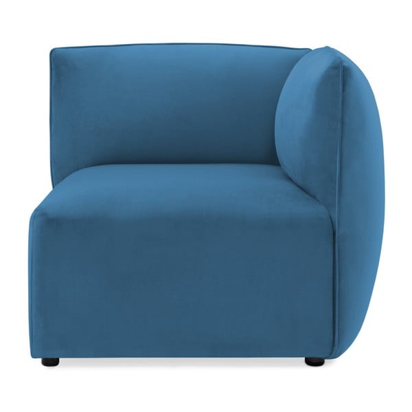 Niebieski prawy narożny moduł sofy Vivonita Velvet Cube