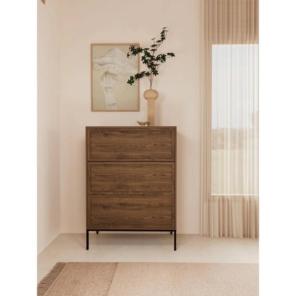 Komoda w dekorze dębu w ciemnym naturalnym kolorze 80x110x40 cm Palmdale – Actona-image-1