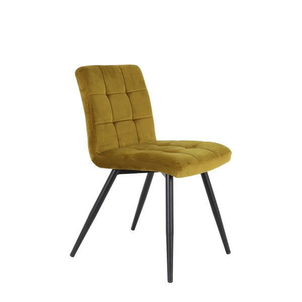 Aksamitne krzesło w kolorze ochry Olive – Light & Living