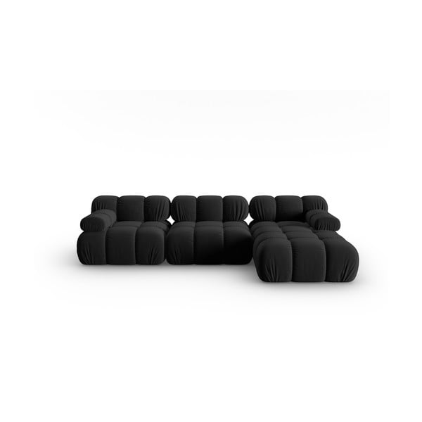 Czarna aksamitna sofa 285 cm Bellis – Micadoni Home