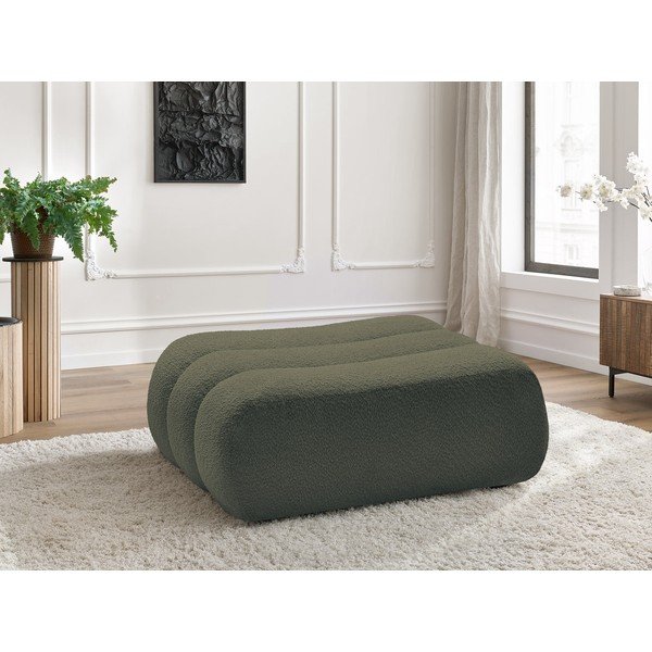 Zielony podnóżek z materiału bouclé Azra – Bobochic Paris-image-1