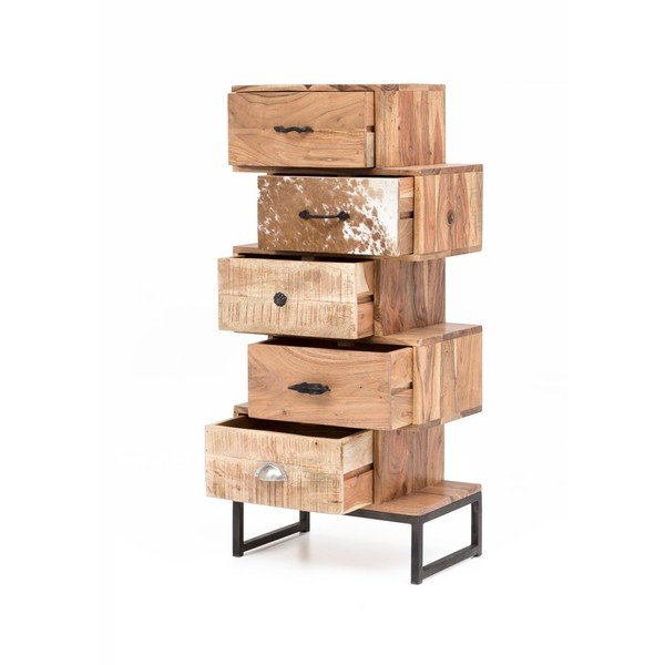 Komoda s 5 szufladami z drewna akacjowego WOOX LIVING-image-2