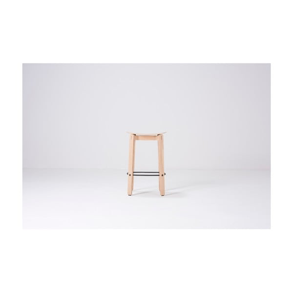 Hoker z litego drewna dębowego w naturalnym kolorze (wysokość siedziska 65 cm) Nora – Gazzda-image-2