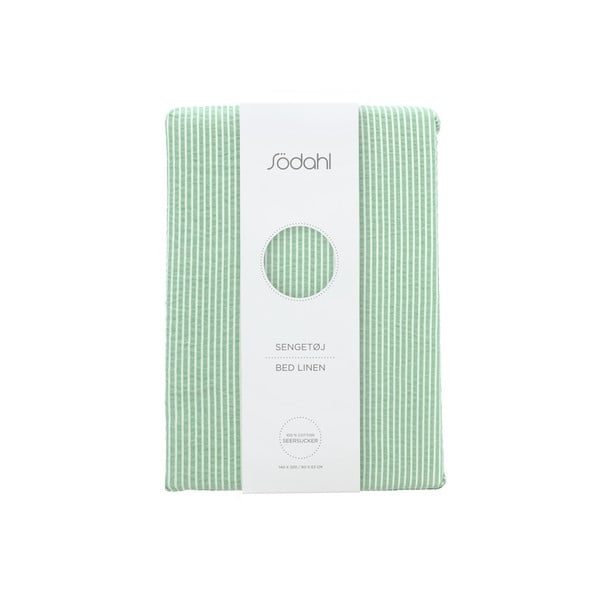 Jasnozielona bawełniana pościel jednoosobowa 140x200 cm Cheerful – Södahl-image-4