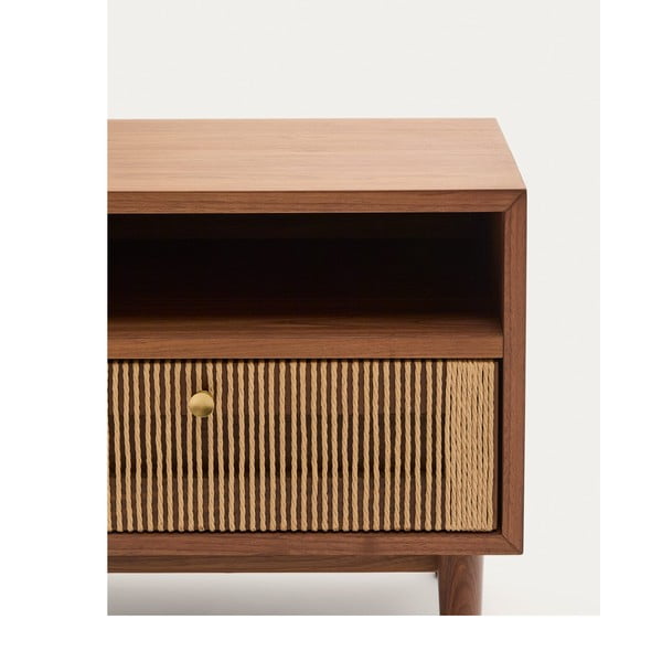 Brązowa szafka nocna w dekorze orzecha Elan – Kave Home-image-4