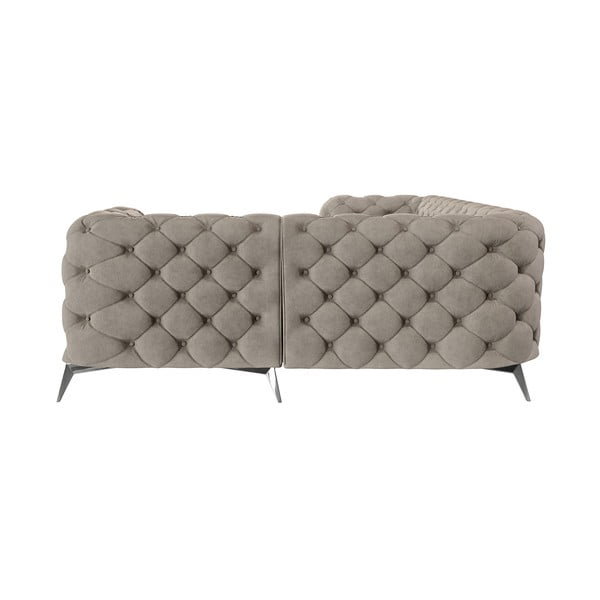 Szarobeżowy aksamitny narożnik (prawostronny/w kształcie litery L) Chelsea – Ropez-image-3