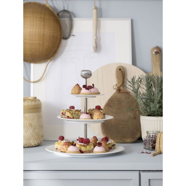 3-piętrowa biała porcelanowa etażerka Kähler Design Hammershoi Etagere, ⌀ 28 cm-image-1