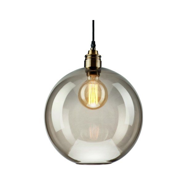 Czarno-szara lampa wisząca ze szklanym kloszem ø 30 cm Silvia – LAMKUR-image-1