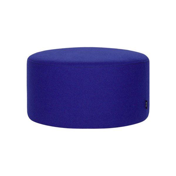 Niebieski wełniany puf Folk – noo.ma
