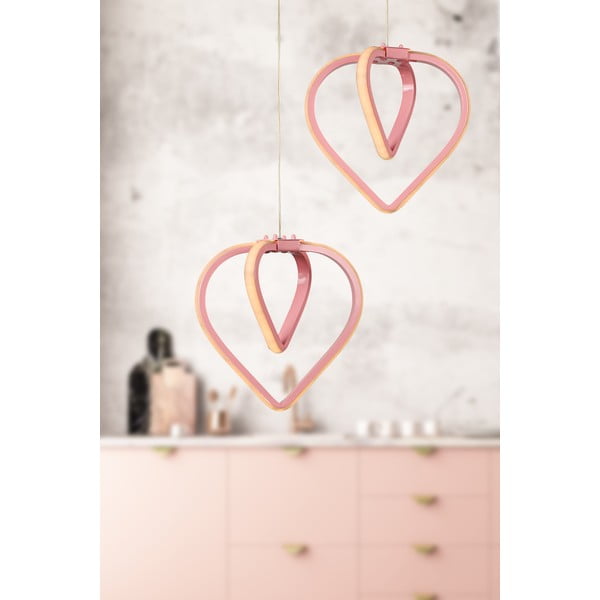 Różowa metalowa lampa wisząca LED ø 20 cm Sevinc – Squid Lighting-image-1