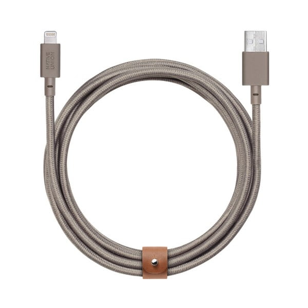 Beżowy kabel do ładowania i synchronizacji Lightning iPhone Native Union Twinhead, dł. 3 m