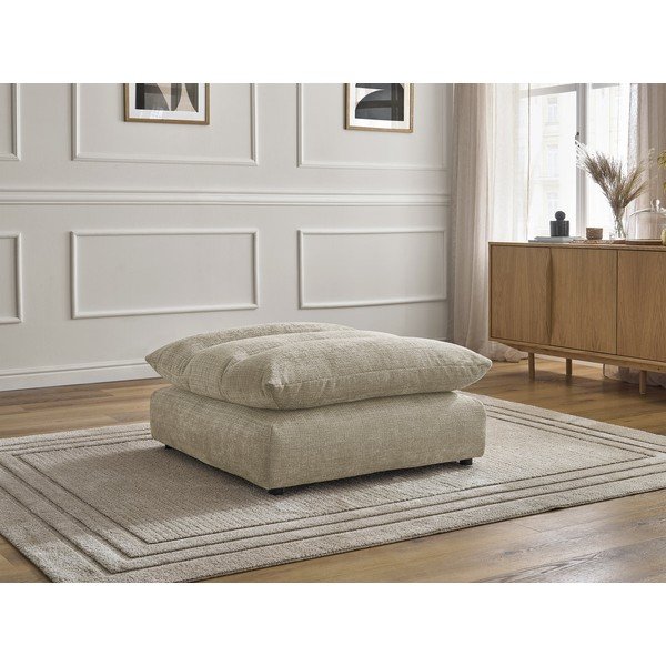 Beżowy podnóżek z tkaniny szenilowej Neil – Bobochic Paris-image-1