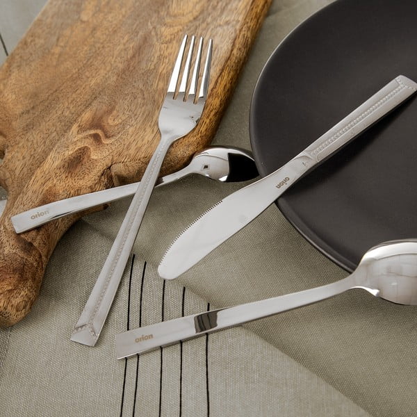 Sztućce 24 szt. ze stali nierdzewnej w kolorze srebra Bright – Orion-image-1