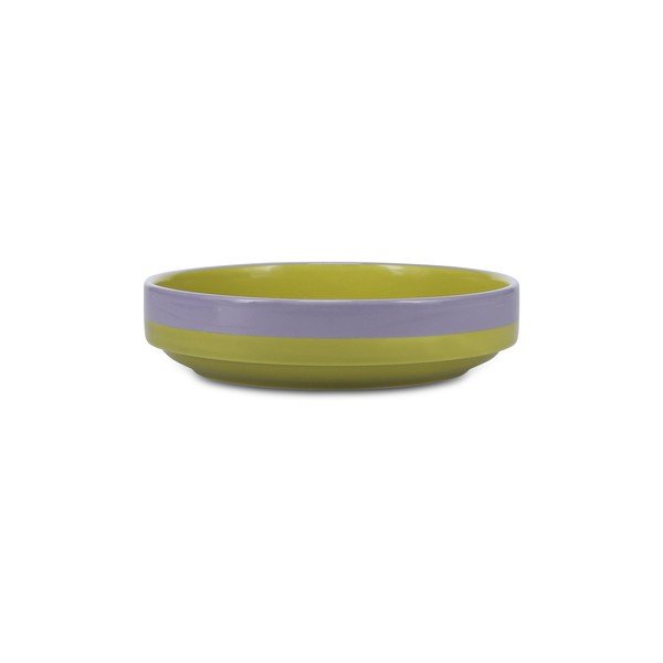 Zielony/fioletowy głęboki kamionkowy talerz ø 21 cm Duo – ONA-image-2