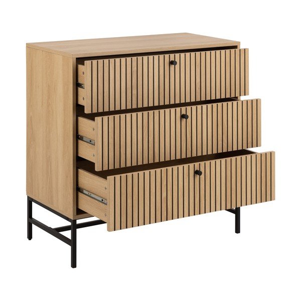 Komoda w dekorze dębu w naturalnym kolorze 81x80x40 cm Albany  – Actona-image-2