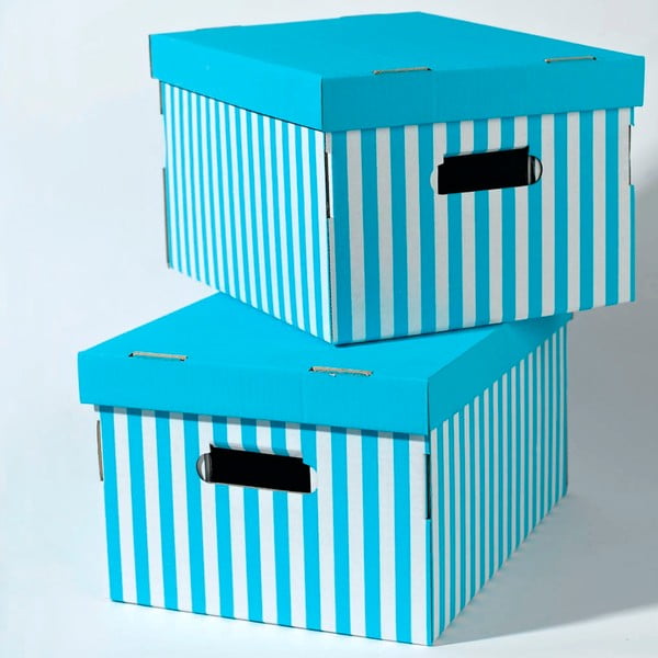 Zestaw 2 niebieskich pudełek Compactor Aqua