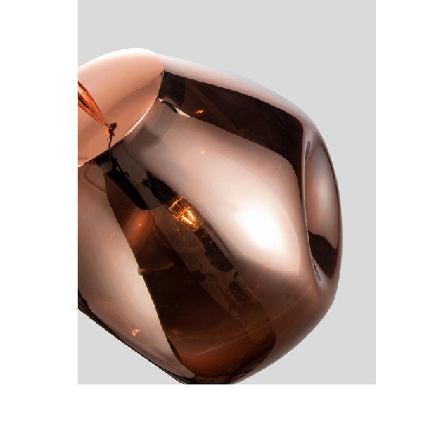 Szklana lampa wisząca w kolorze różowego złota ø 25 cm Lava – Nova Luce-image-3