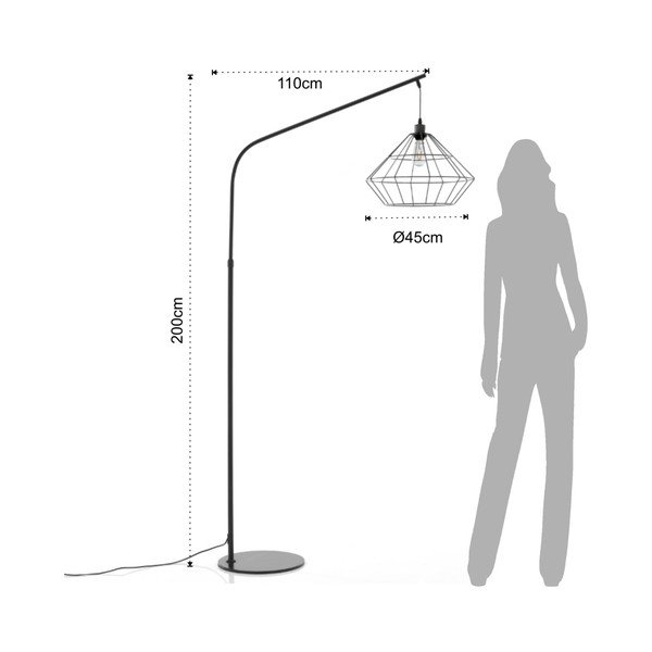 Czarna lampa stojąca Tomasucci Diamond-image-3