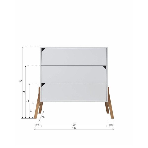 Biała komoda z 3 szufladami BELLAMY Lotta-image-3