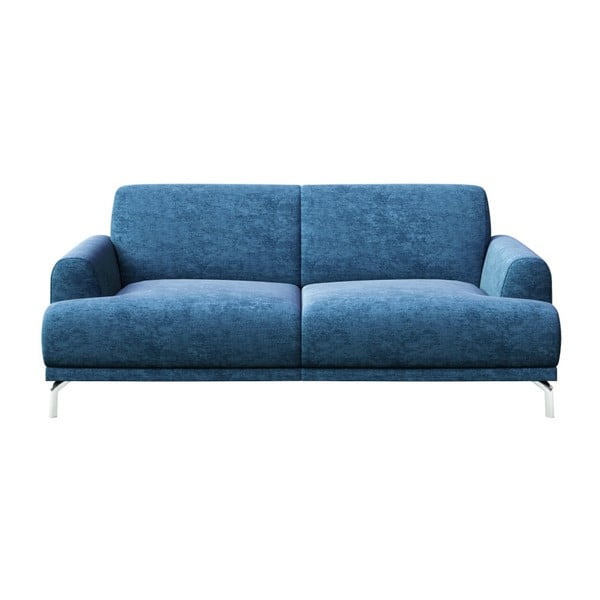 Niebieska sofa 2-osobowa z metalowymi nogami MESONICA Puzo