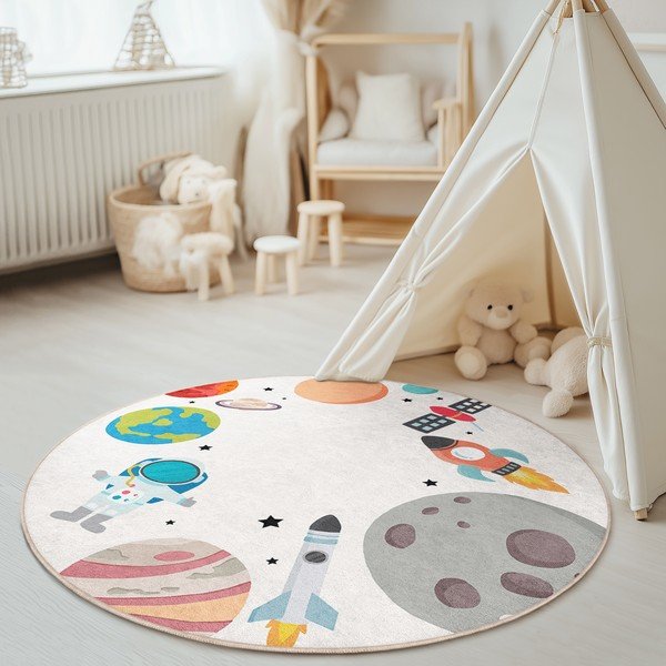 Dziecięcy dywan do zabawy odpowiedni do prania ø120 cm Space Trip – Mila Home-image-1