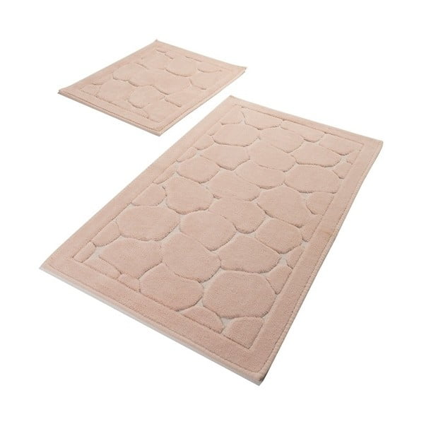 Zestaw 2 różowych bawełnianych dywaników łazienkowych Confetti Bathmats Parma Powder