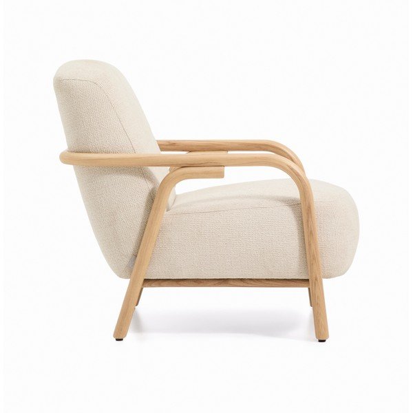 Beżowy fotel z tkaniny szenilowej Sylo – Kave Home-image-3