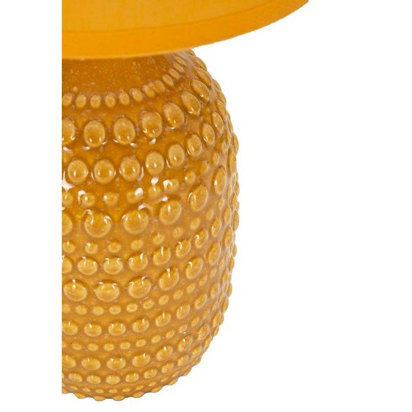Musztardowa lampa stołowa ceramiczna z tekstylnym kloszem (wysokość 30,5 cm) Points – Mauro Ferretti-image-2