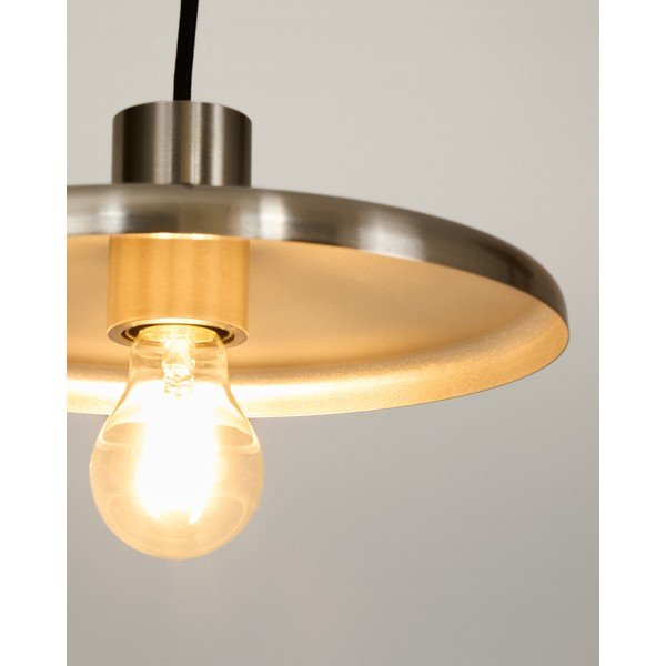 Lampa wisząca w kolorze srebra z metalowym kloszem Nuvira – Kave Home-image-1