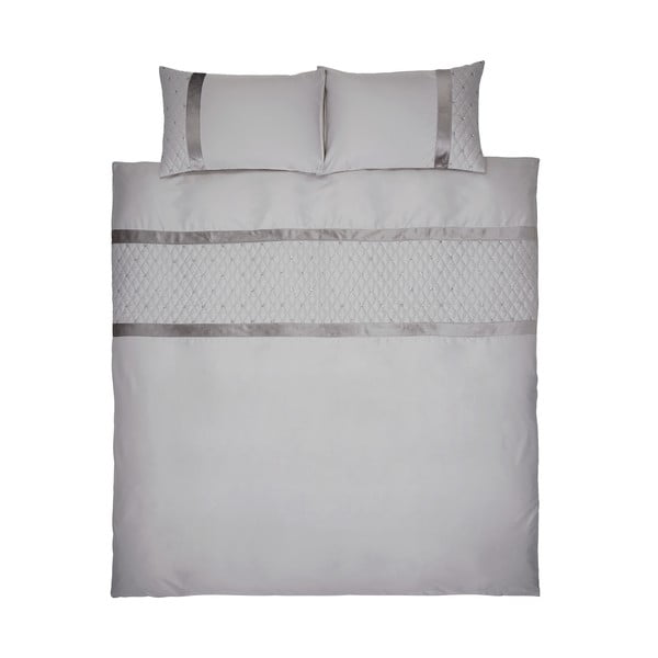 Szara pościel dwuosobowa z mikrosatyny 230x220 cm Sequin Cluster – Catherine Lansfield