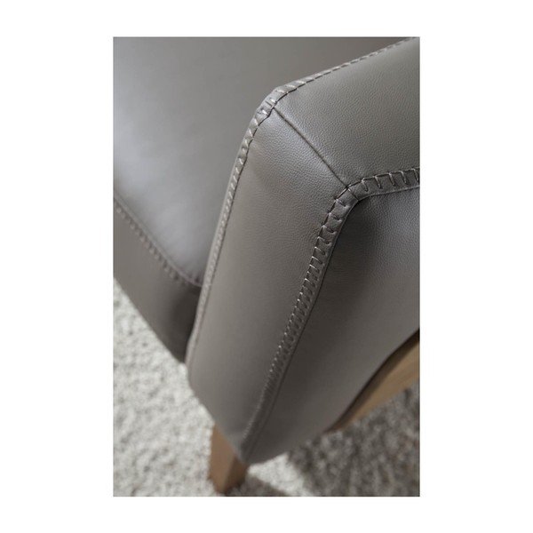 Szara sofa ze skóry i drewna Ángel Cerdá, 209 cm-image-4